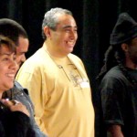 Audience members participating in group activities